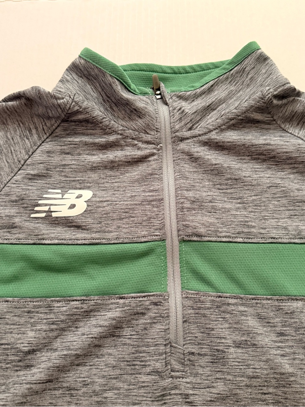 New Balance NB Dry 1/2 Zip Pullover Gray Green Thumbholes Women’s M - Picture 3 of 11